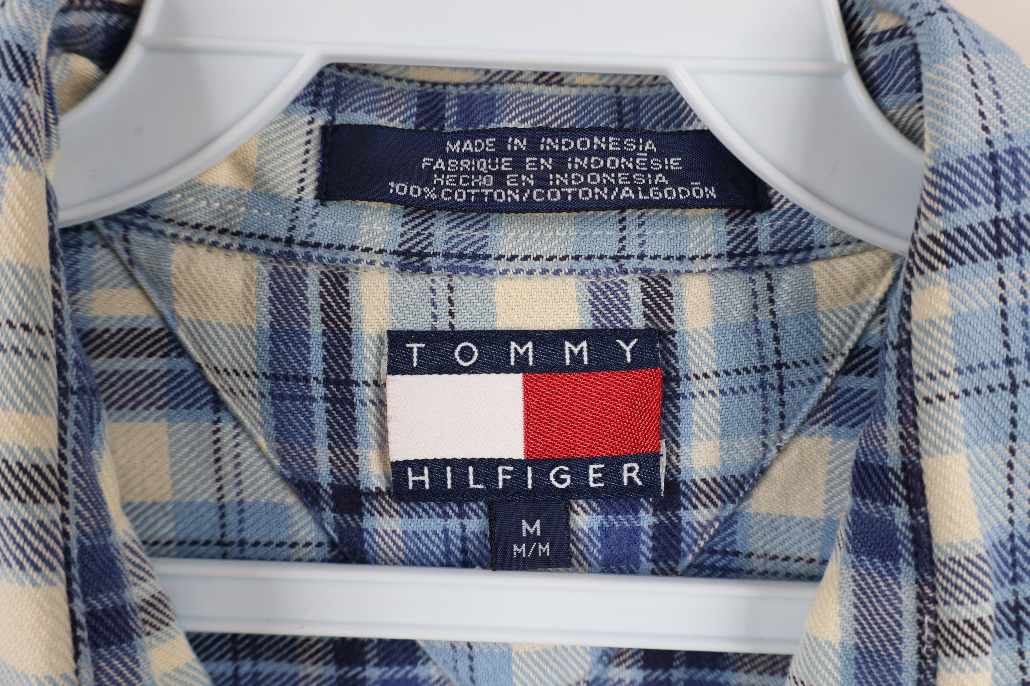Tommy Hilfiger × Vintage Vintage 90s Tommy Hilfiger Collared Button Shirt Plaid Size US M / EU 48-50 / 2 - 9 Thumbnail