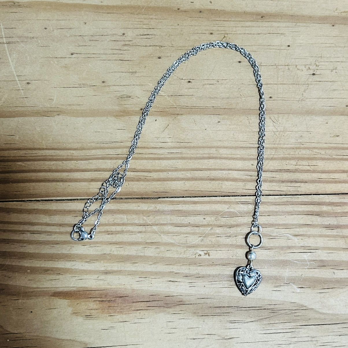 Handmade Handcrafted vintage filigree design dual side heart necklace Size ONE SIZE - 6 Thumbnail