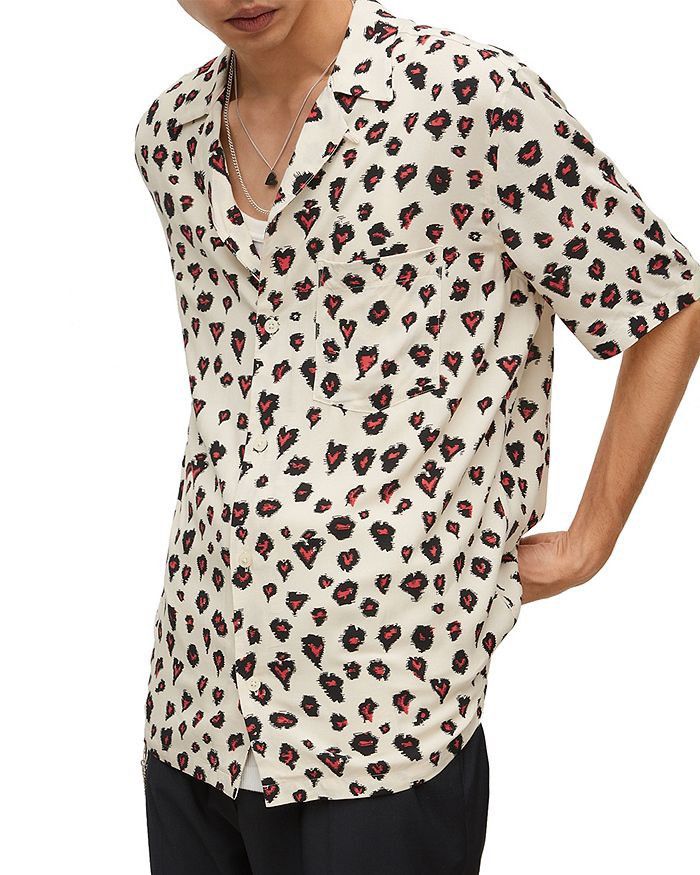 Allsaints × Designer AllSaints avant garde hearth pattern camp collar shirt Size US M / EU 48-50 / 2 - 2 Thumbnail
