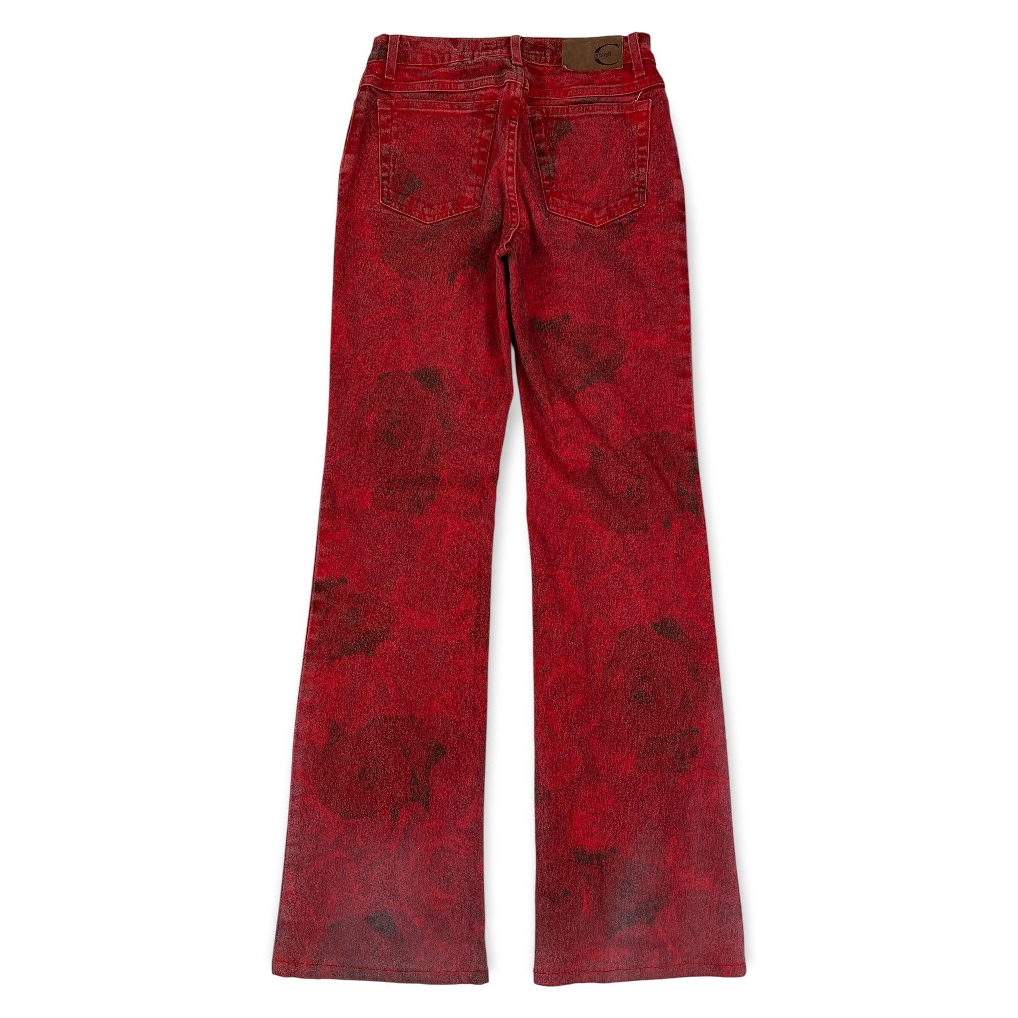Roberto Cavalli Just Cavalli Printed Rose Bootcut Pants Size 26" / US 2 / IT 38 - 1 Thumbnail