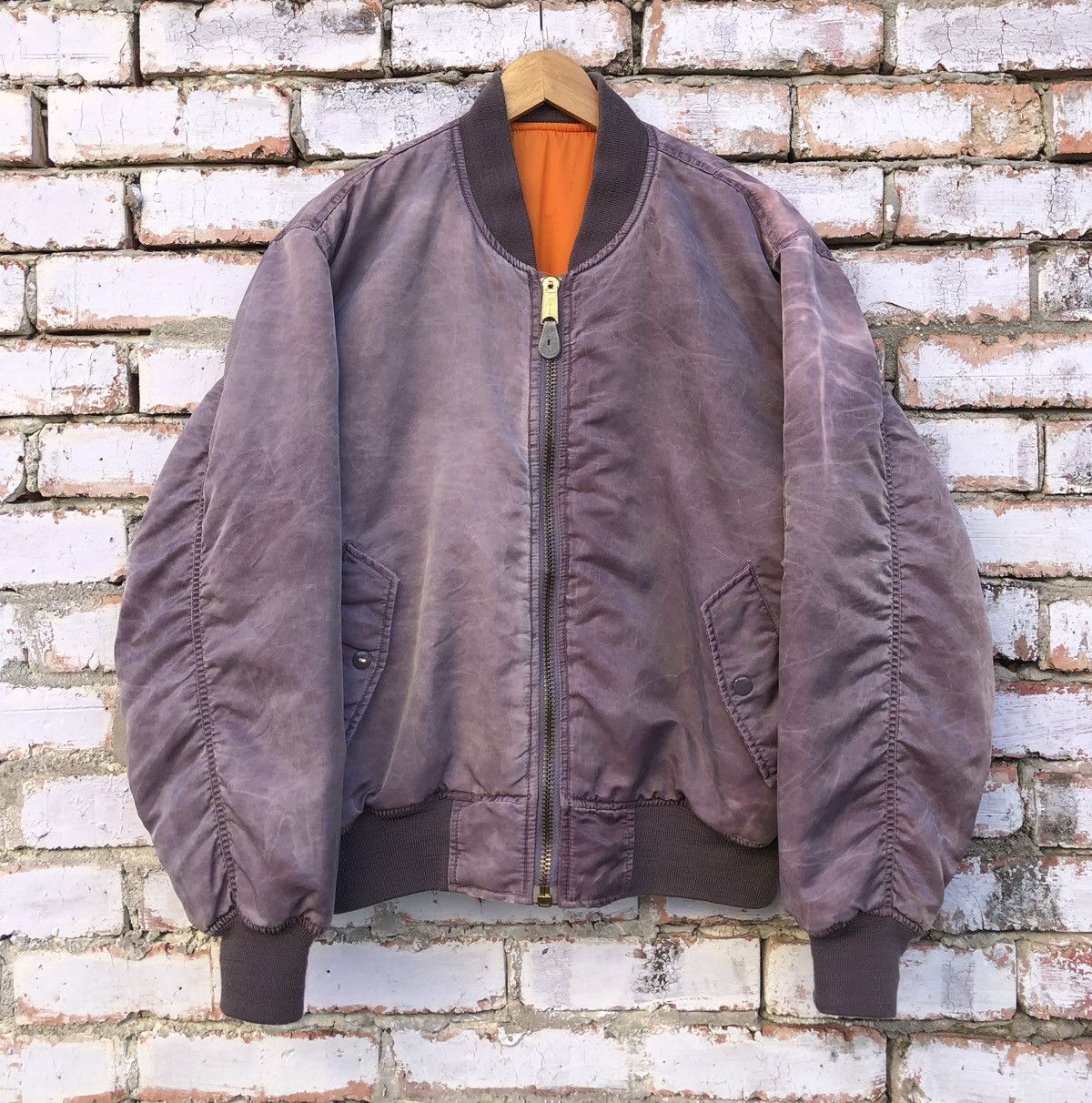 Vintage Vintage Sun Faded Flyer’s Ma-1 Bomber Jacket Size US M / EU 48-50 / 2 - 2 Thumbnail
