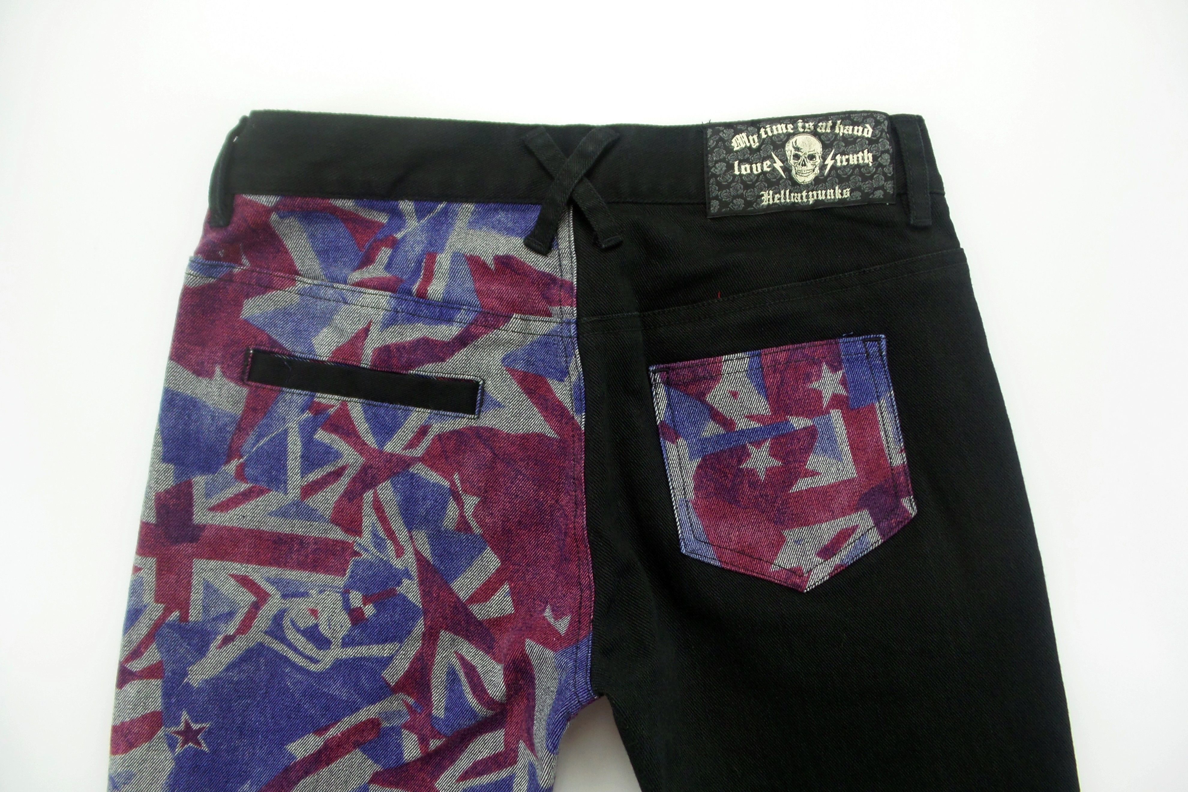 Japanese Brand Hell Cat Punks British Flag Skinny Jeans W14xL37 Size US 28 / EU 44 - 9 Thumbnail
