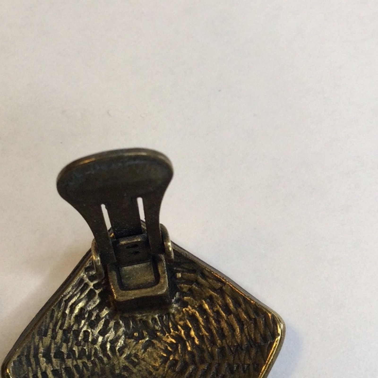 Other Vintage Modernist Bronze Tribal Aztec Design ClipOn Earrings Size ONE SIZE - 6 Thumbnail