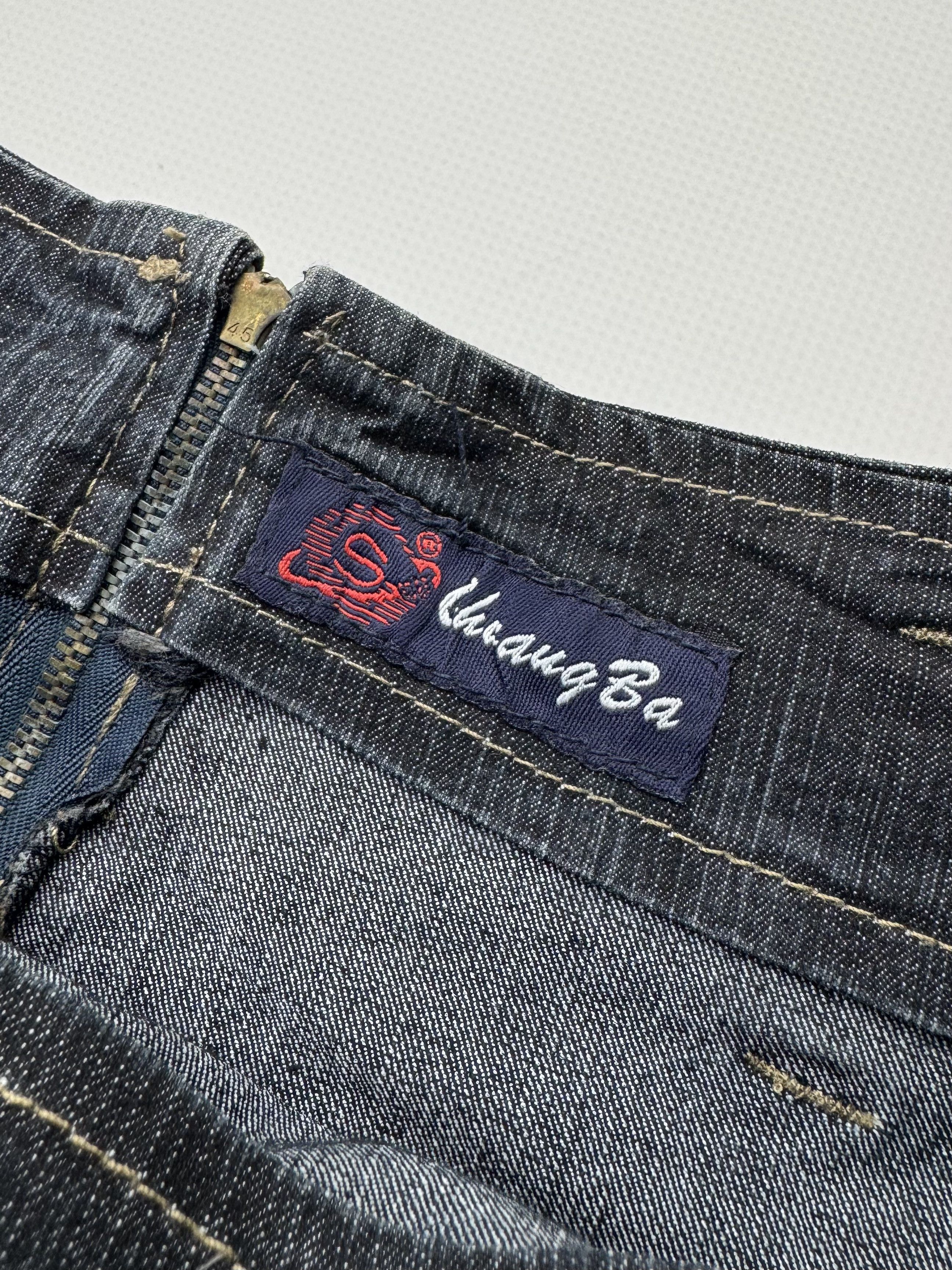 Japanese Brand Vintage Flare Faded Mini Skirt With Belt B192(V398)E2 Size 29" - 4 Thumbnail