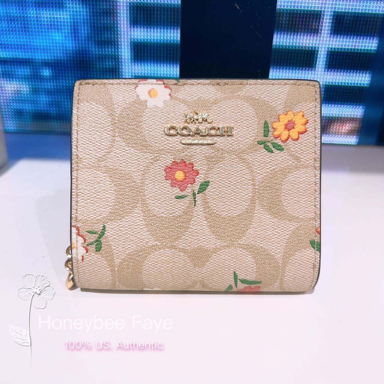 Coach Snap Wallet In Signature Canvas With Nostalgic Ditsy Print Grailed