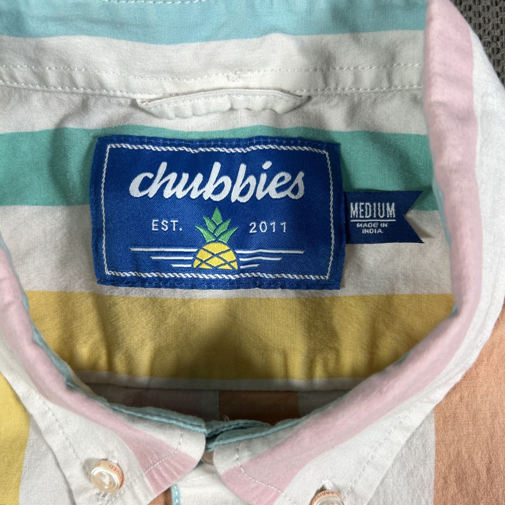 Chubbies Chubbies Button-Up Shirt Men Short Sleeve Pastel Striped Medium PDF Size US M / EU 48-50 / 2 - 2 Thumbnail