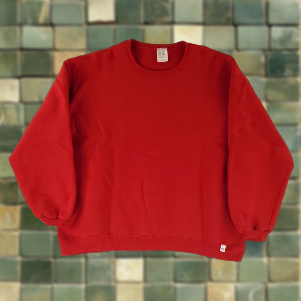 Russell Athletic VINTAGE Russell Athletic Sweatshirt Mens L Red Long Sleeve Made USA Baggy fit VTG 90s Blank Size US L / EU 52-54 / 3 - 1 Thumbnail