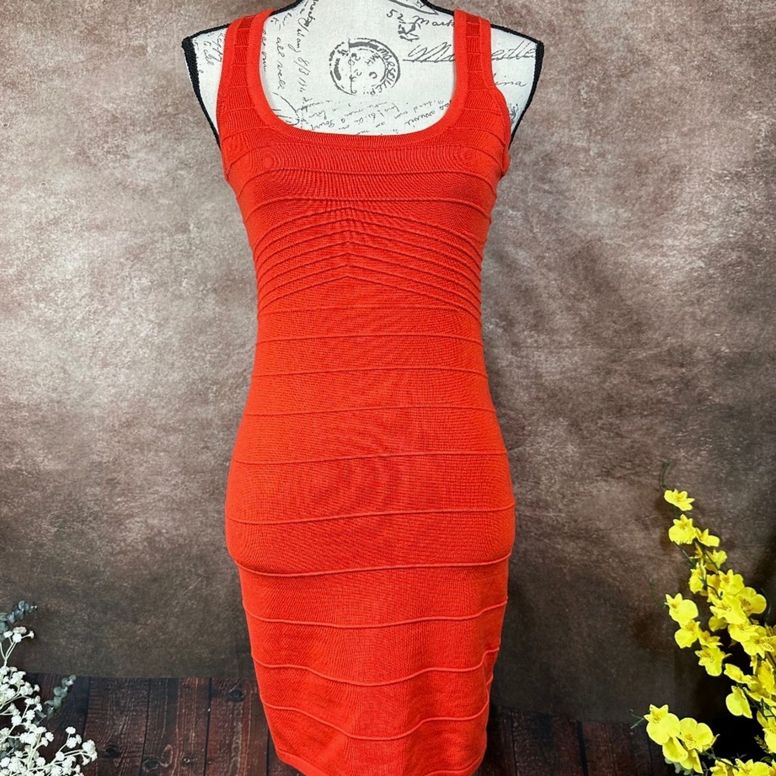 Romeo Juliet Couture Ribbed Racerback Mini Dress Red L