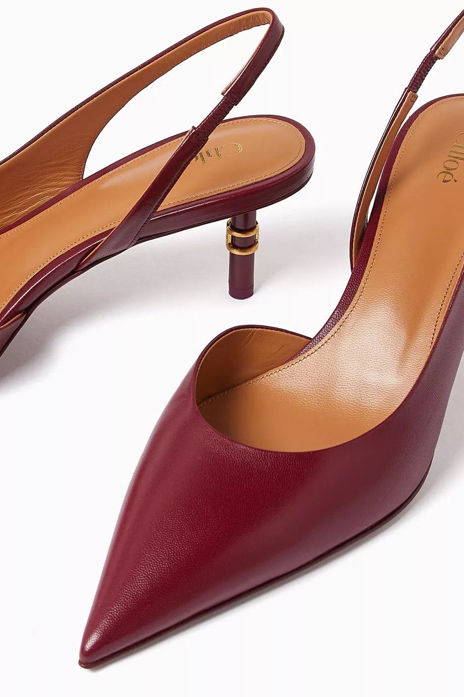 Chloe oc11z0525 Marcie Slingback Pumps in Burgundy Size US 11 / IT 41 - 4 Thumbnail
