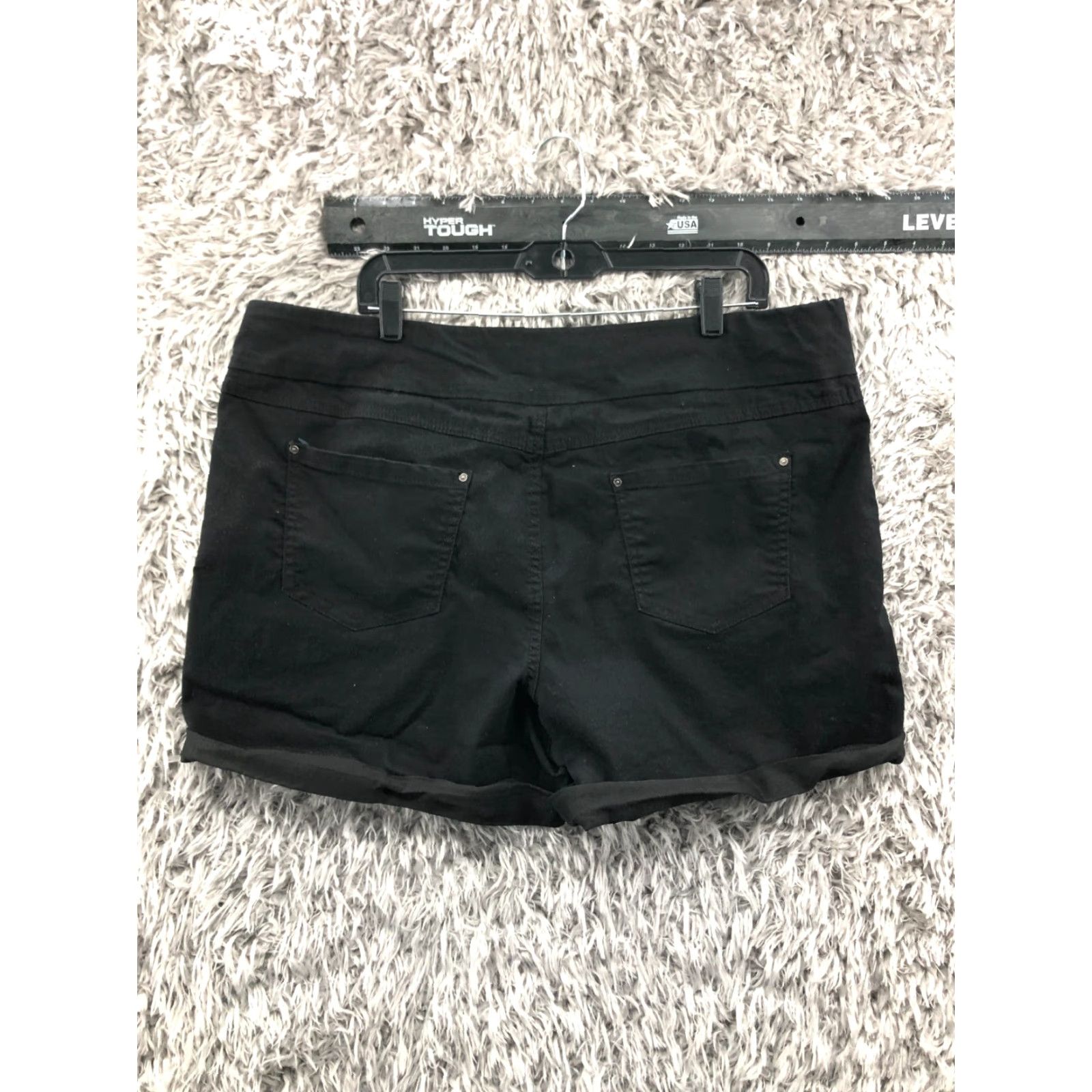 Vintage Time And Tru Pull On Boyfriend Shorts Womens XXL Dark Wash Black Mid Rise 2XL Regular Cotton Knit Logo 5-Pocket Size 40" / US 18 - 4 Thumbnail