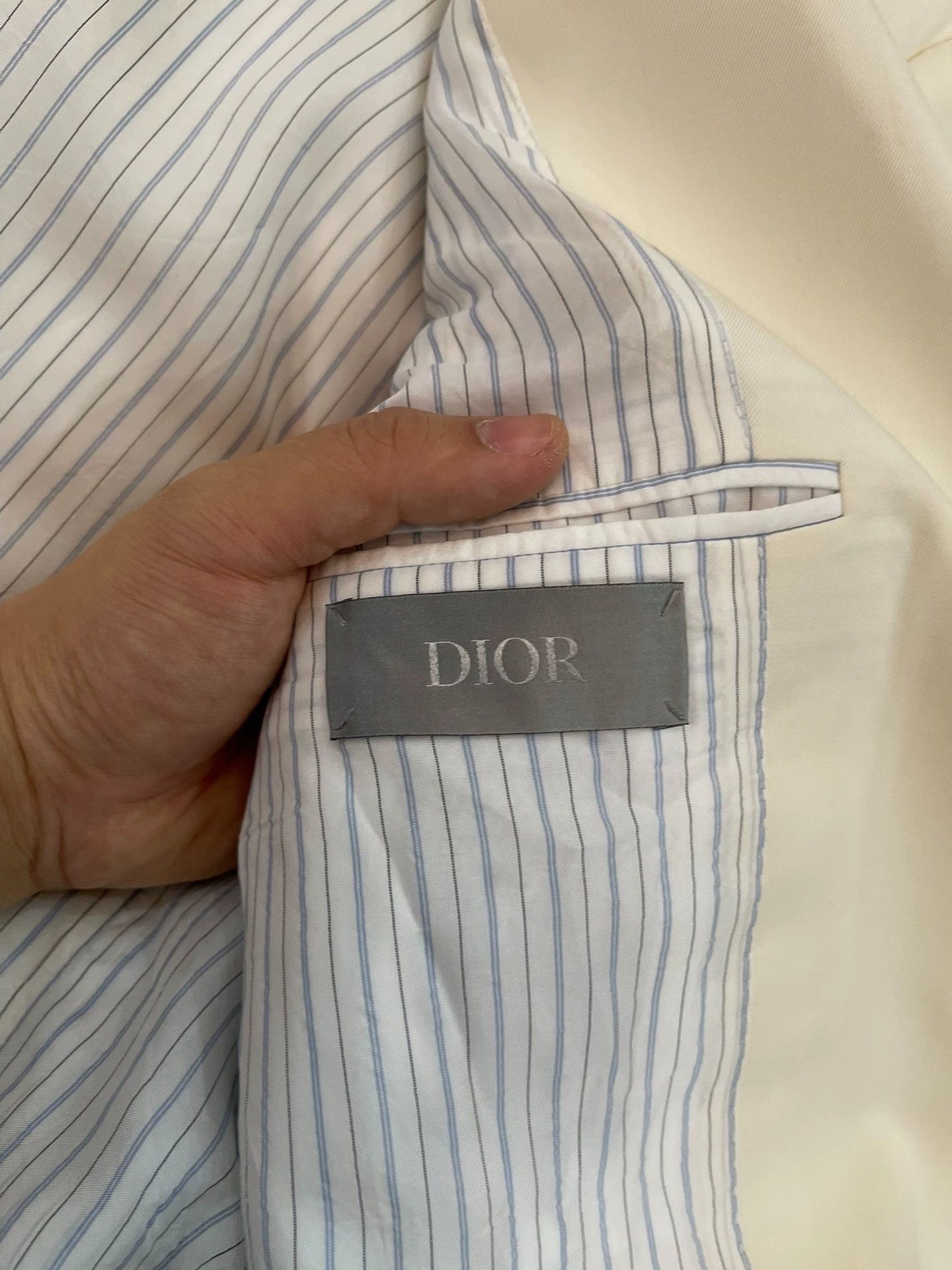 Dior Dior Ivory Wool Suit 50 Double Collar 2-Way Wear Size 50R - 5 Thumbnail