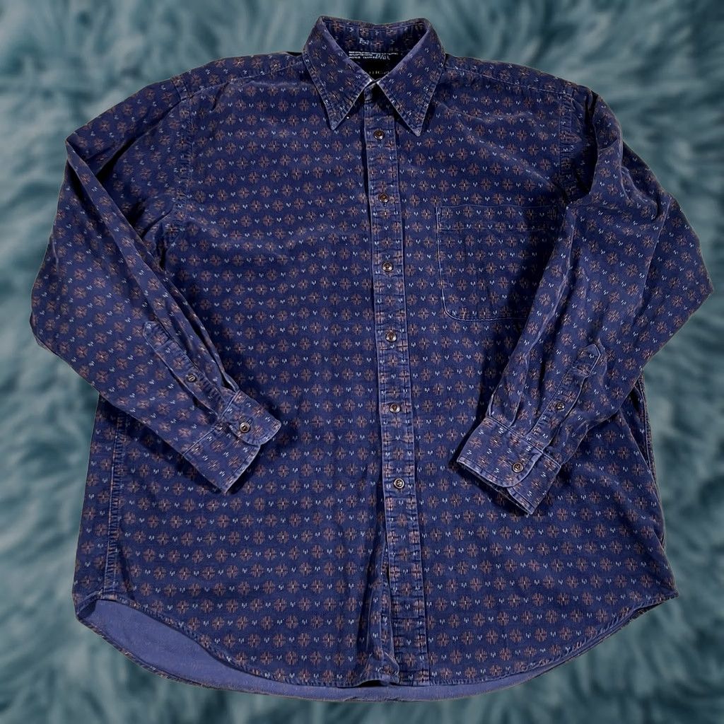 Nautica VINTAGE Nautica Corduroy Shirt Men L Blue Long Sleeve Button-Up Preppy Old Money Size US L / EU 52-54 / 3 - 1 Thumbnail