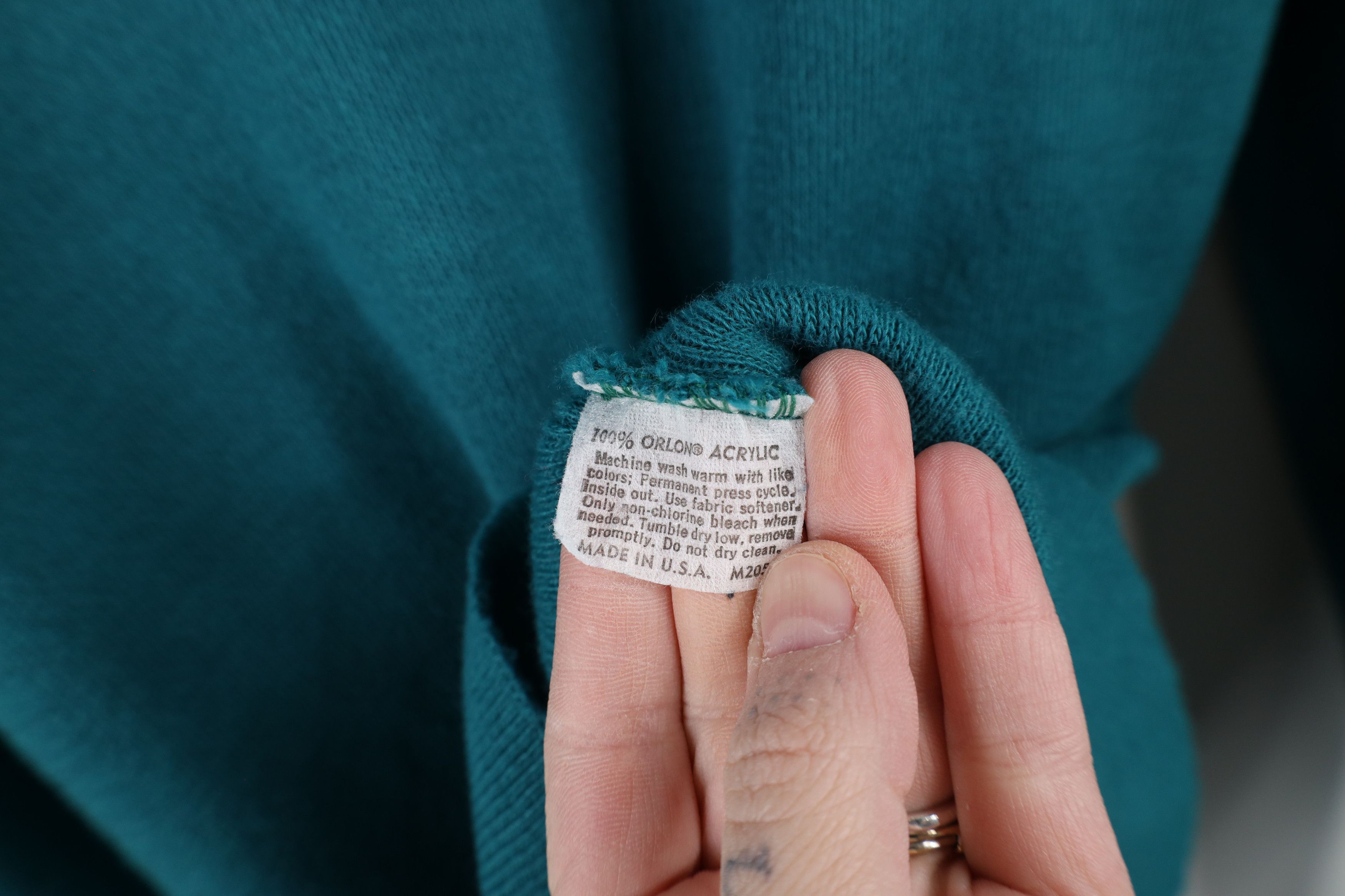 Vintage Vintage 70s Streetwear Knit V-Neck Sweater Teal Acrylic USA Size US XL / EU 56 / 4 - 7 Thumbnail