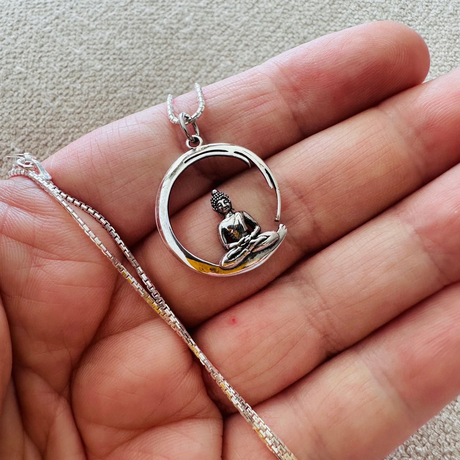The Unbranded Brand Sterling Silver Buddha Necklace Size ONE SIZE - 3 Thumbnail