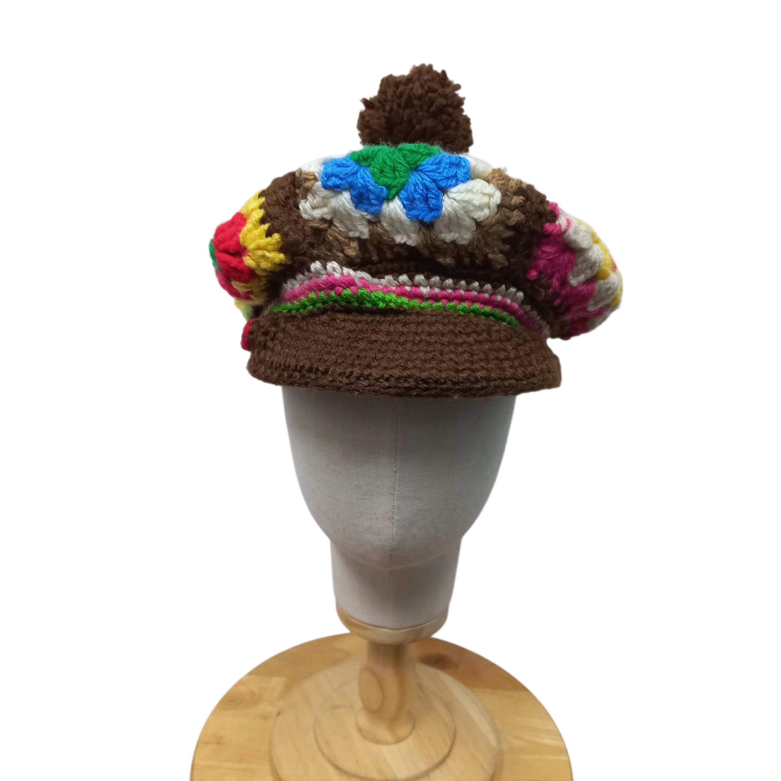 Sun Surf 🪡Japanese crochet multicolor peace fisherman cap Size ONE SIZE - 3 Thumbnail
