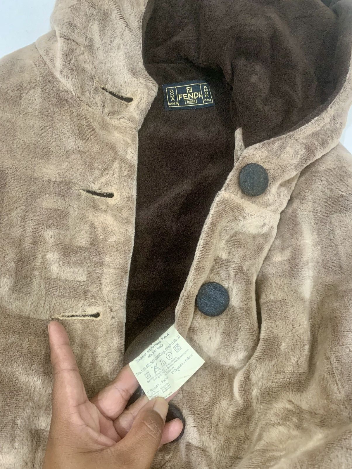 Fendi Rare Vintage 90s FENDI Monogram Velvet Jacket Size US L / EU 52-54 / 3 - 23 Thumbnail