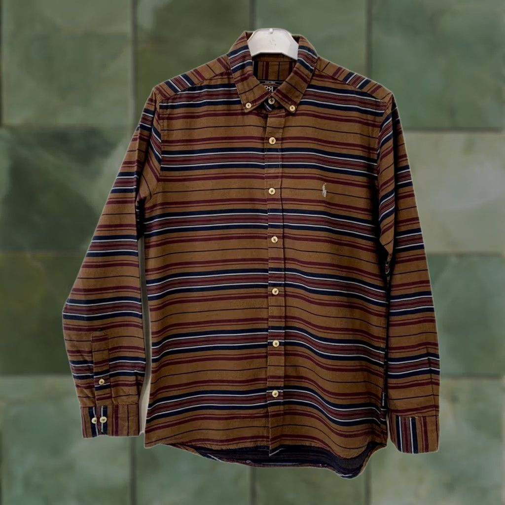 Doublet RRL Double RL Ralph Lauren Striped Button Down Shirt Mens Small Brown Western Size US S / EU 44-46 / 1 - 1 Thumbnail