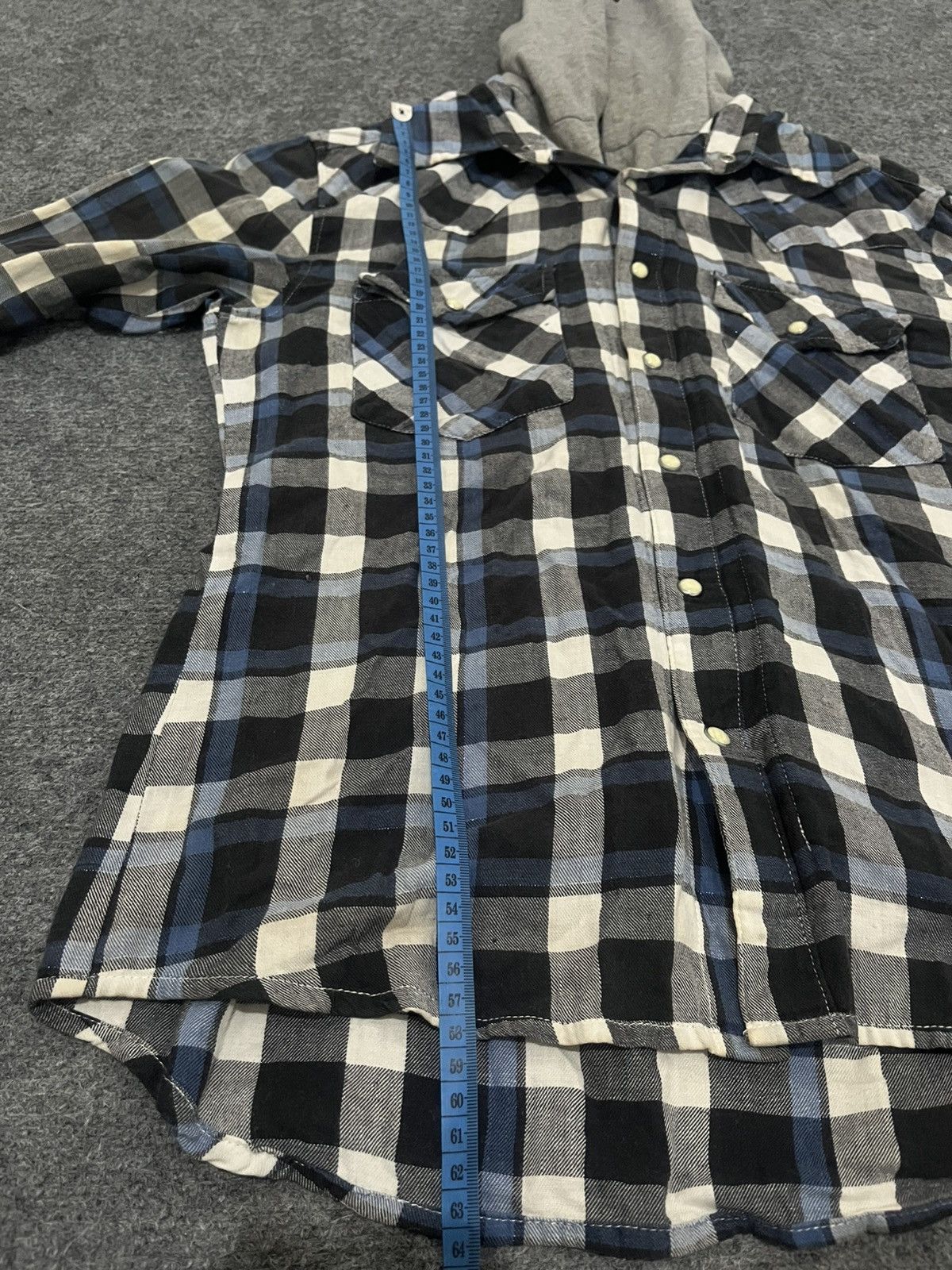 If Six Was Nine MARAK Magnificent Wave Plaid Flannel Hooded Shirt Size US M / EU 48-50 / 2 - 7 Thumbnail