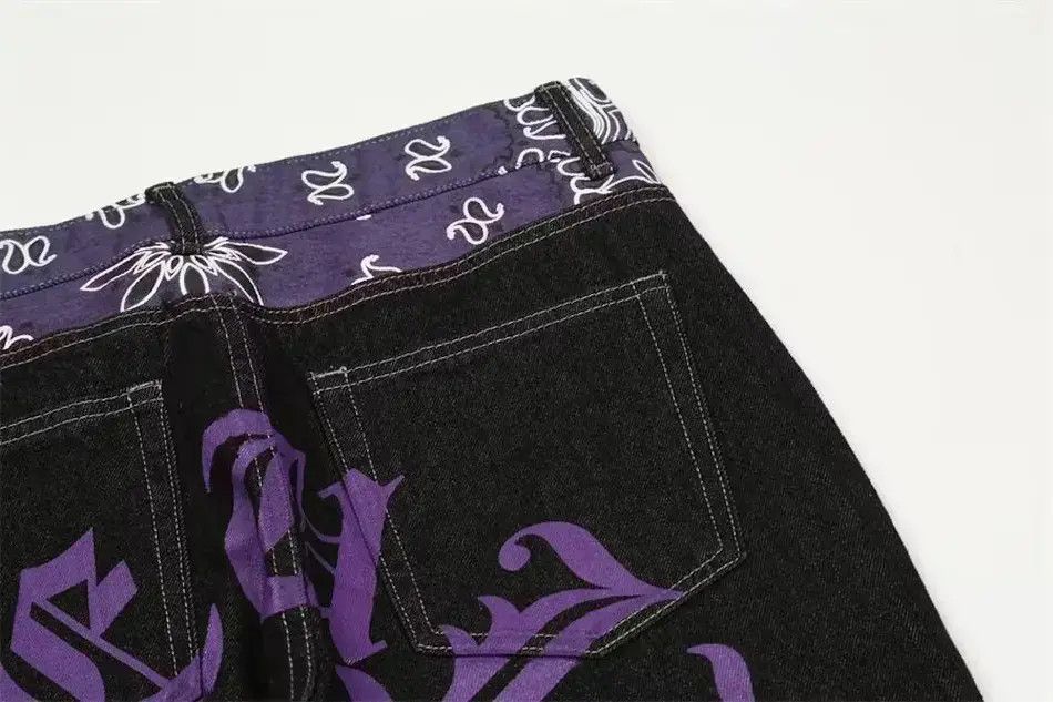 Japanese Brand × Jean Paisley Bandana Painted Graphic Denim Jeans Size US 34 / EU 50 - 5 Thumbnail