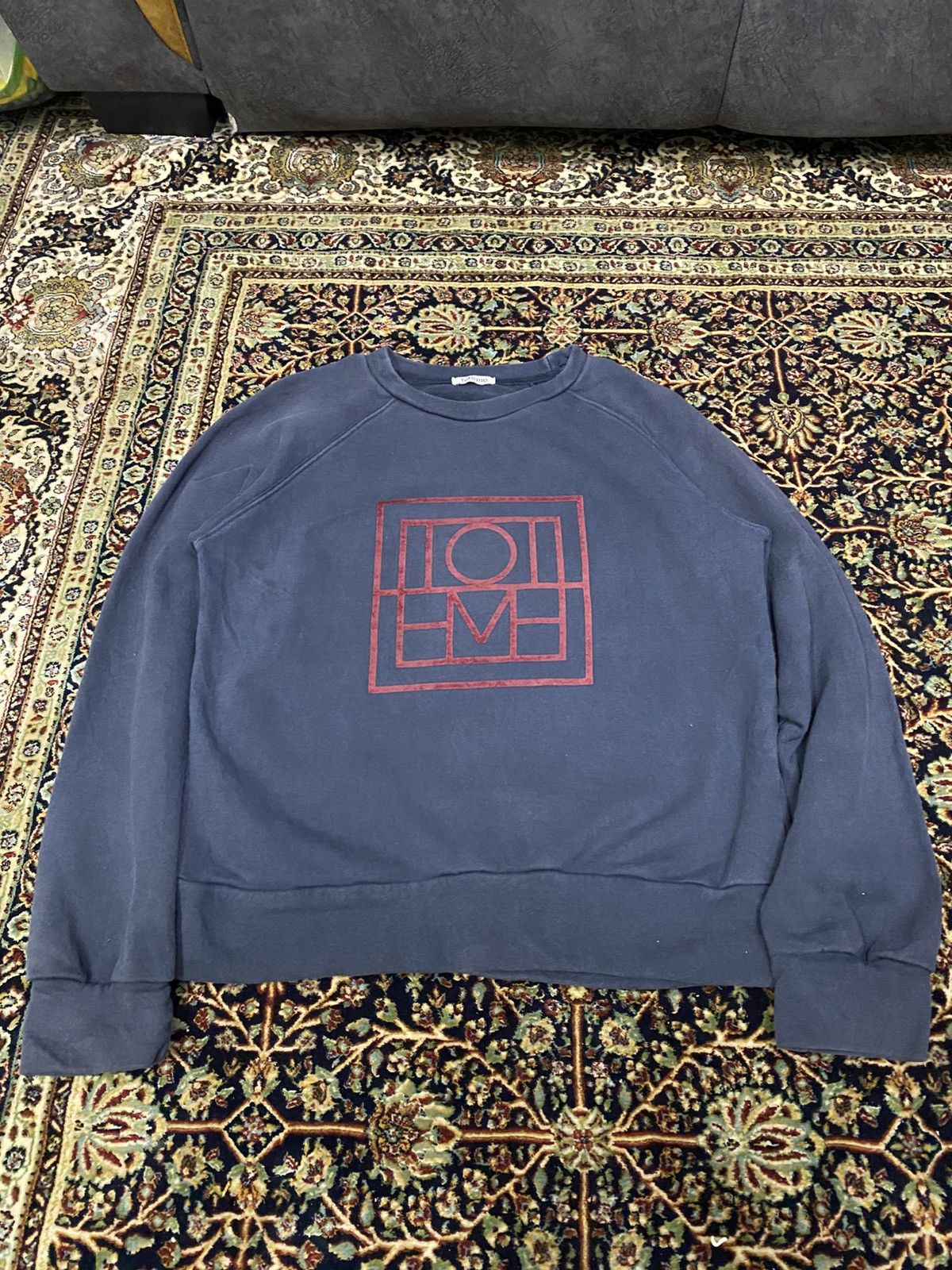Designer × Toteme Toteme Iconic Big Logo Sweatshirt Size L / US 10 / IT 46 - 2 Thumbnail
