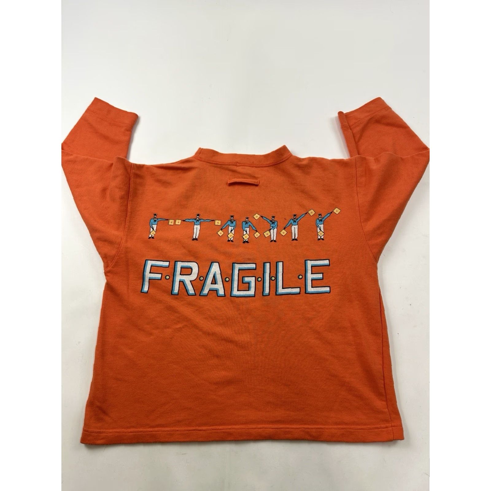 Vintage VINTAGE Fragile Sweatshirt Women Small Orange Crew Neck Pullover 90s 80s Size S / US 4 / IT 40 - 5 Thumbnail