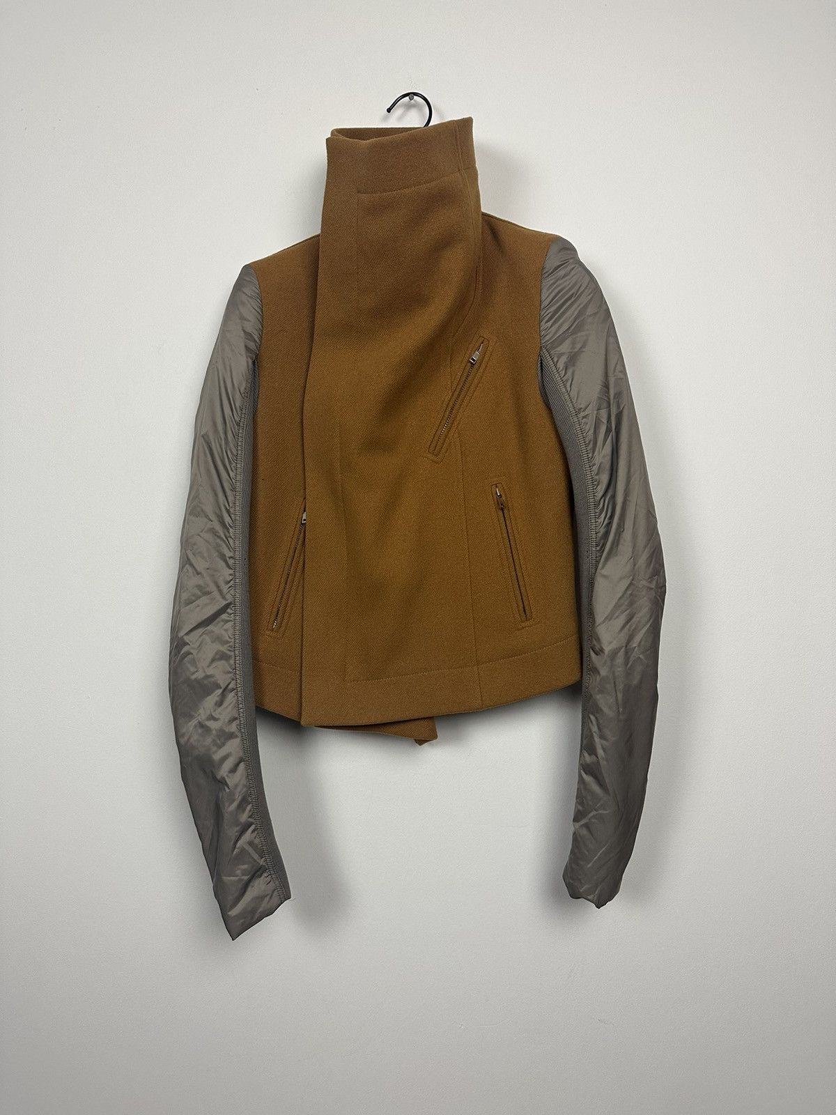 Rick Owens FW17 ‘GLITTER’ Wool Puffed Sleeve Biker Jacket Size US S / EU 44-46 / 1 - 2 Thumbnail