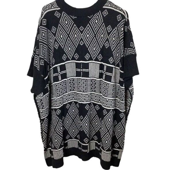 H&M VINTAGE H&M Western Sweater Poncho Womens XS/S Oversized Gray Tunic Pullover Wool Blend Size XS / US 0-2 / IT 36-38 - 2 Thumbnail