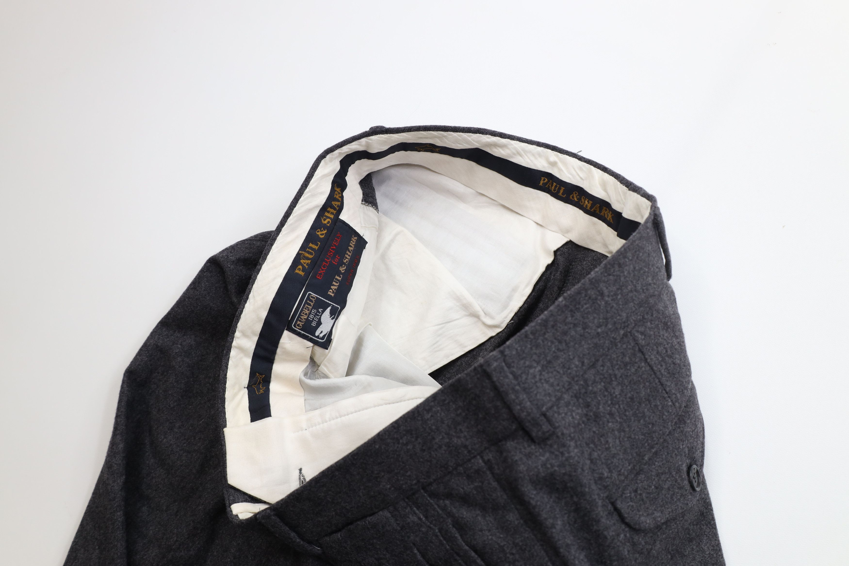 Paul & Shark Paul & Shark Guabello Wool Wide Leg Chino Pants Gray Size US 36 / EU 52 - 8 Thumbnail