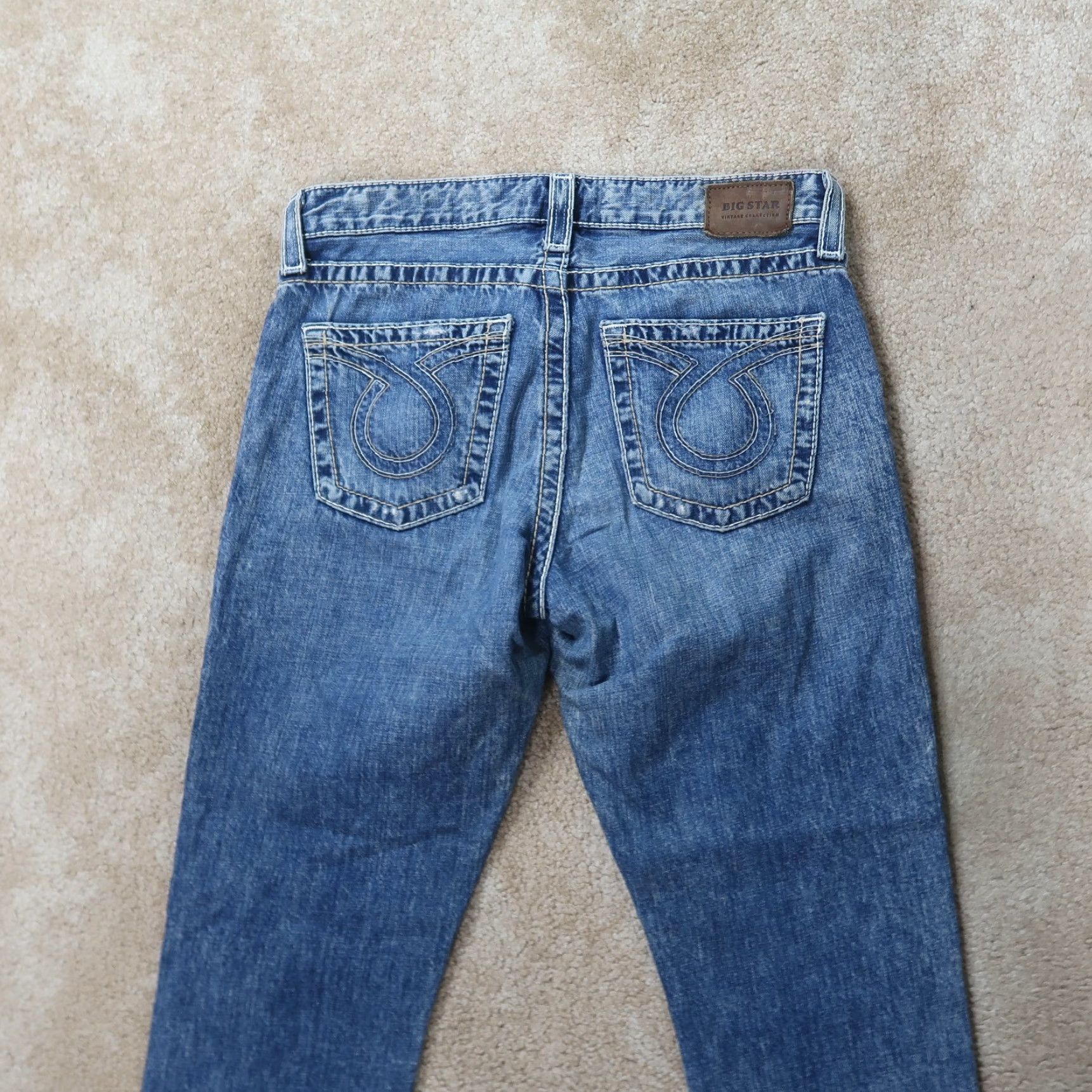 Denime BIG STAR Jeans Women 27 Blue Stretch Denim Boyfriend Slim 5-Pocket Mid Rise Cotton Blend Denim Size 27" / US 4 / IT 40 - 7 Thumbnail