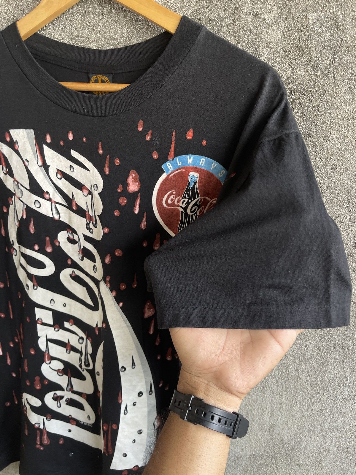 Coca Cola Vintage 90s Thrashed🔥COCA COLA✖️WOODSTOCK🔥AOP Distressed Tee Size US L / EU 52-54 / 3 - 9 Thumbnail
