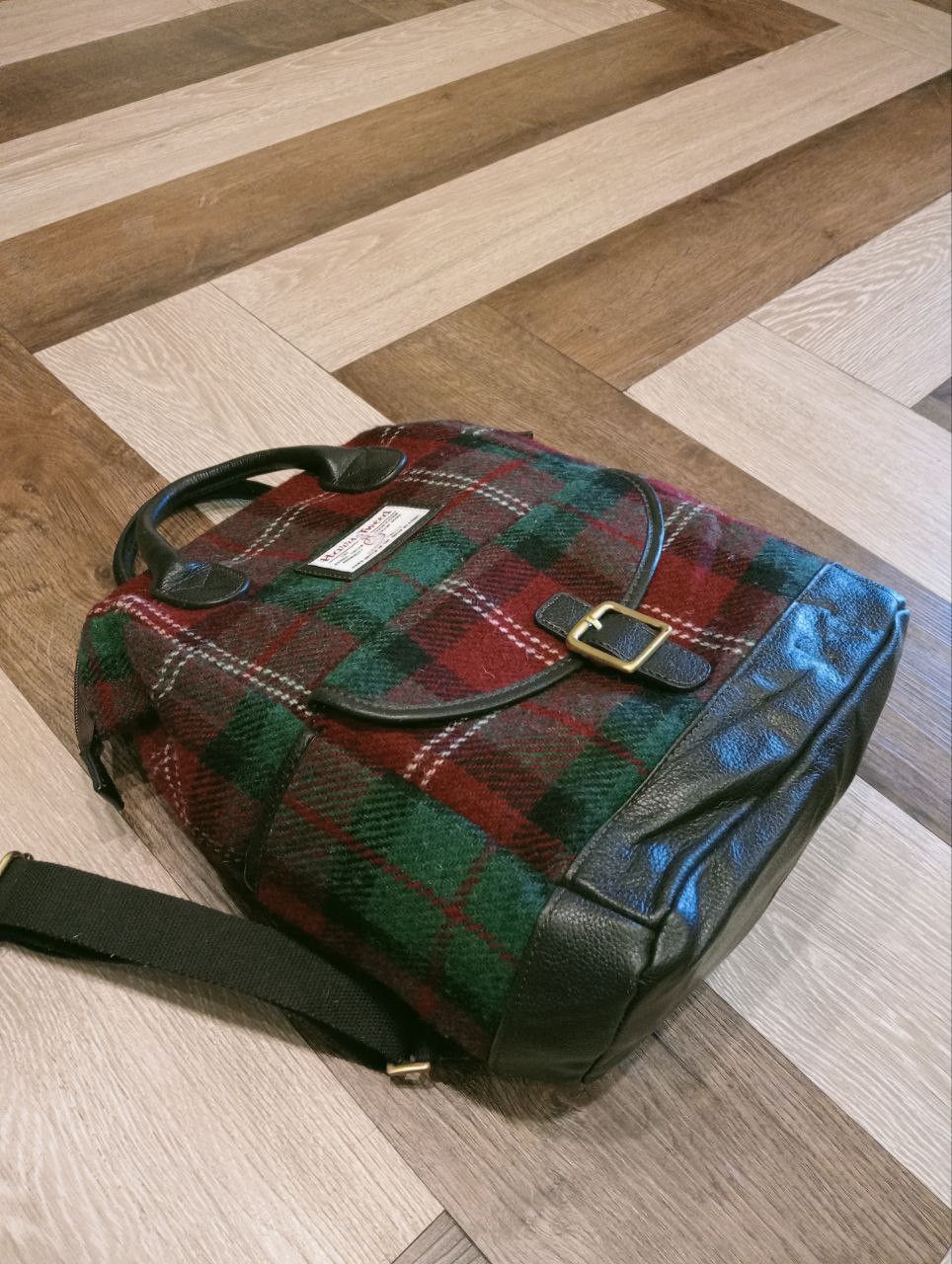 Harris Tweed HARRIS TWEED BRITISH GREEN WOOL LEATHER BACKPACK Size ONE SIZE - 8 Thumbnail