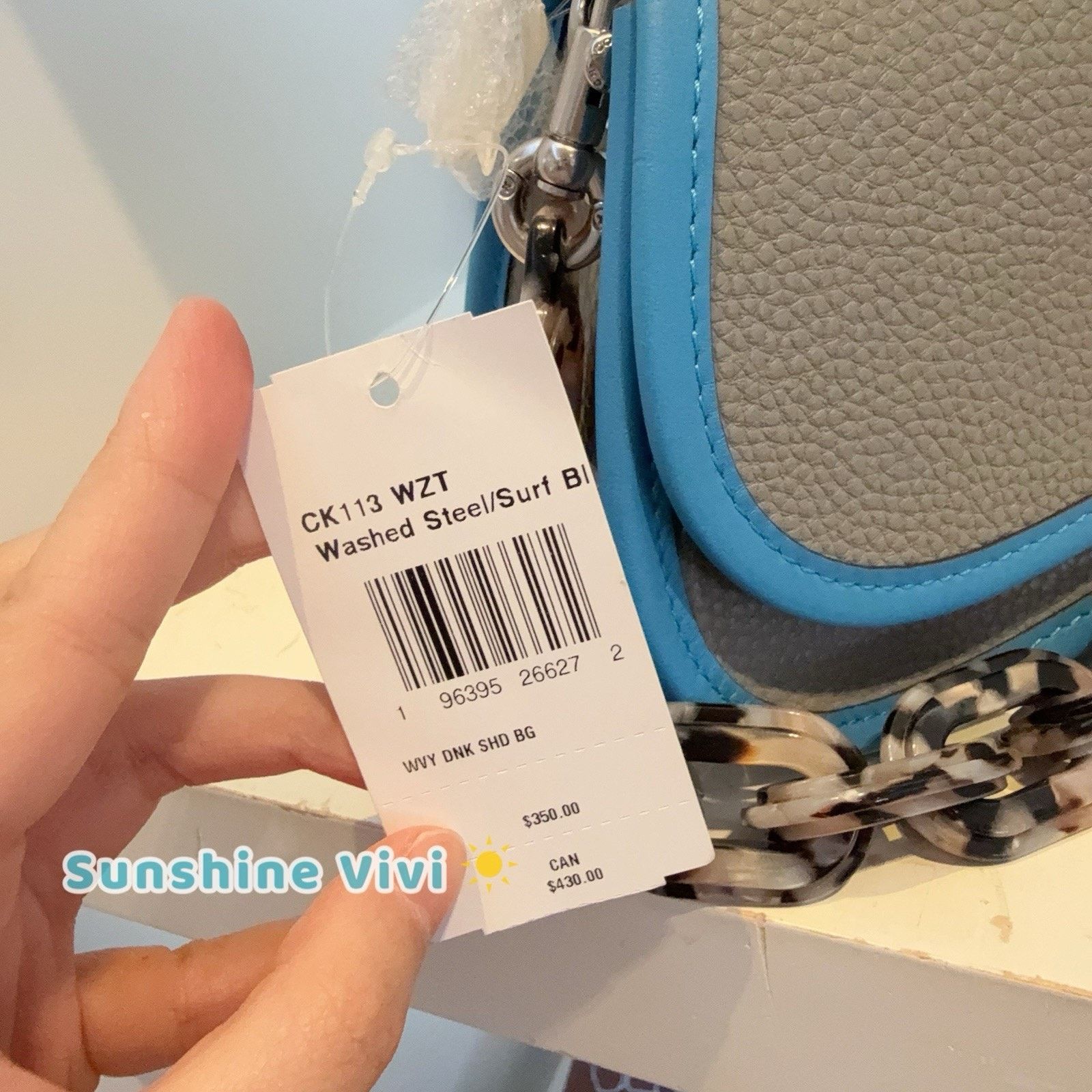 Coach NWT Coach Wavy Dinky Bag Shoulder Leather CK113 SURF BLUE Size ONE SIZE - 4 Thumbnail