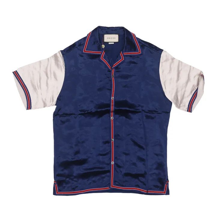 Gucci Gucci Blue Button-Up Casual T-Shirt Size US M / EU 48-50 / 2 - 1 Thumbnail
