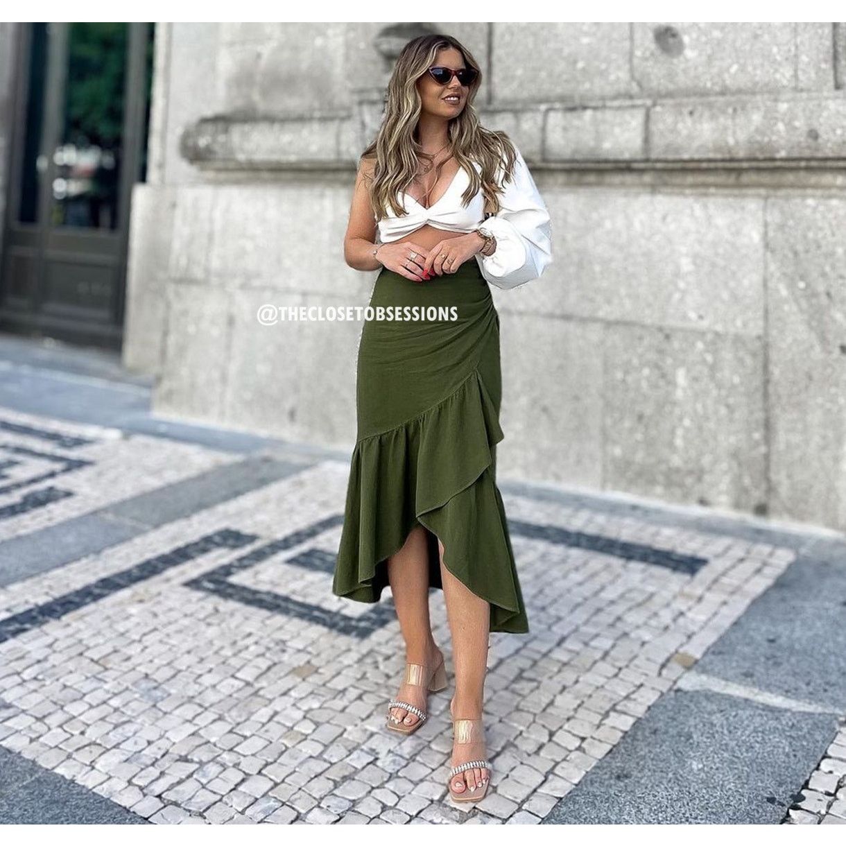 Zara ZARA Linen Blend Asymmetrical Skirt NWT Size 33" - 8 Thumbnail