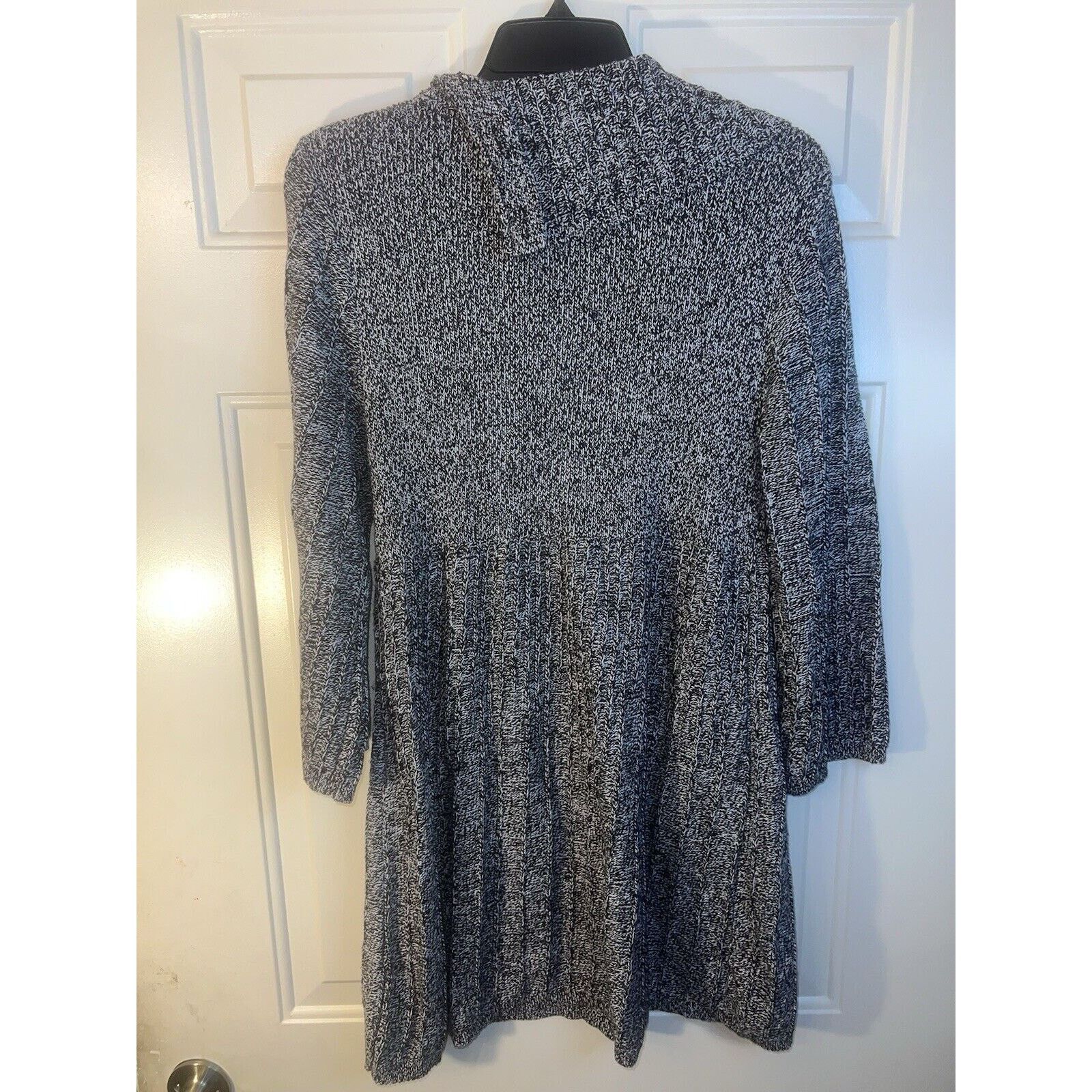 & Other Stories Style & Co Sweater Dress Large Cowl Neck Button Black White Size L / US 10 / IT 46 - 6 Thumbnail