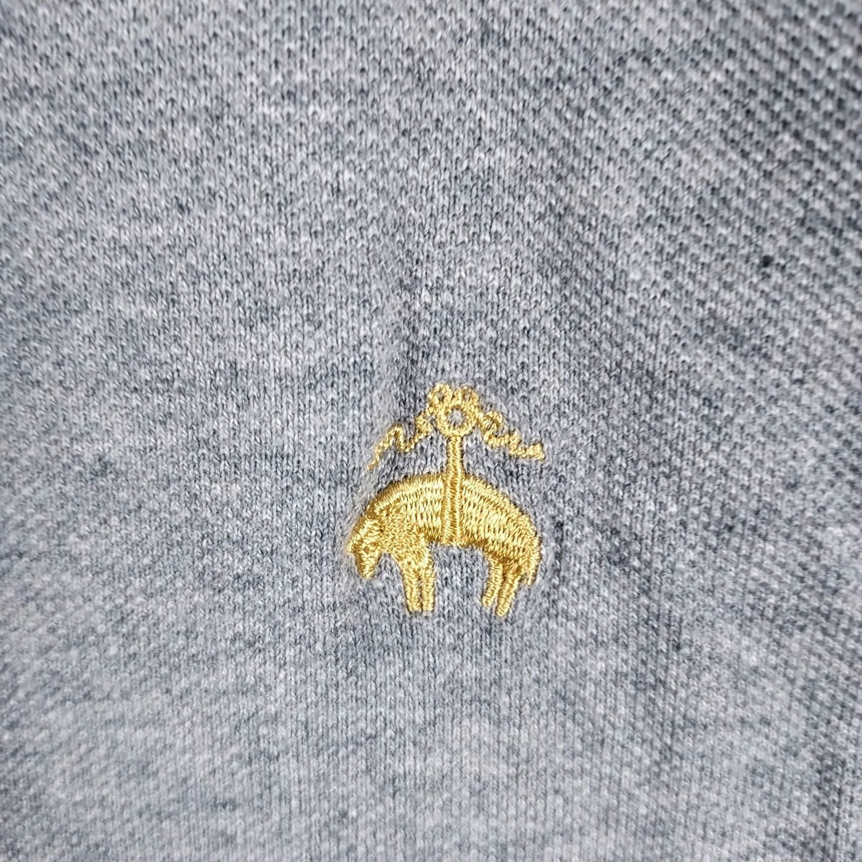 Brooks Brothers Brooks Brothers 1818 Polo Shirt Men L Slim Fit Gray Cotton Short Sleeve Polo Golf Casual Shirt Slimming Logo Size US L / EU 52-54 / 3 - 3 Thumbnail
