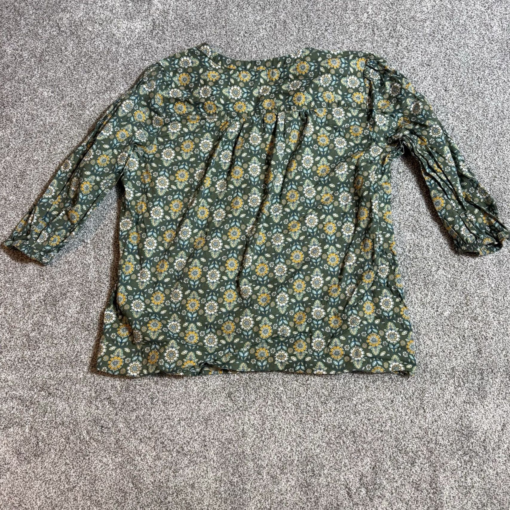 Vintage VINTAGE Boho Top Womens XL Lagenlook Cottagecore Floral Peasant Flowy Romantic Paisley Shirt Women XL Green 100% Cotton Size XL / US 12-14 / IT 48-50 - 7 Thumbnail