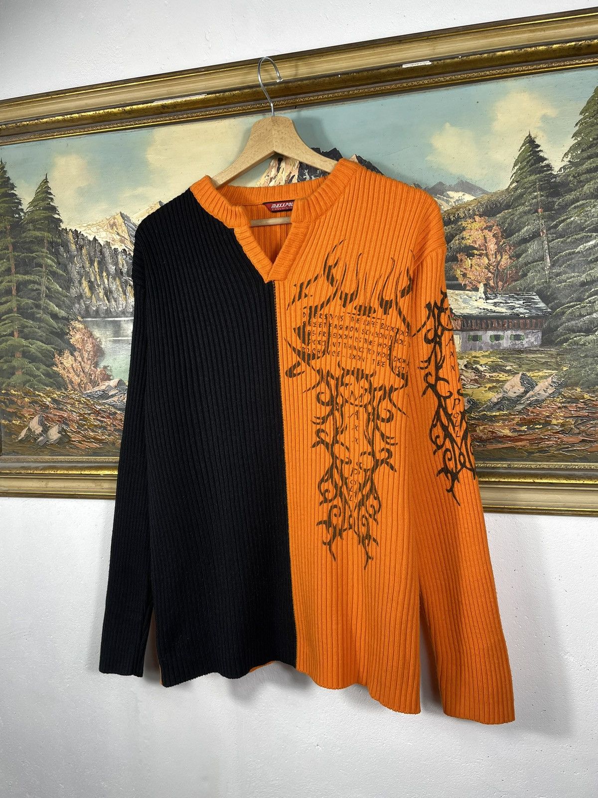Affliction × Tapout Black retro 00s jumper sweater big graphic cyber avant garde Size US M / EU 48-50 / 2 - 2 Thumbnail