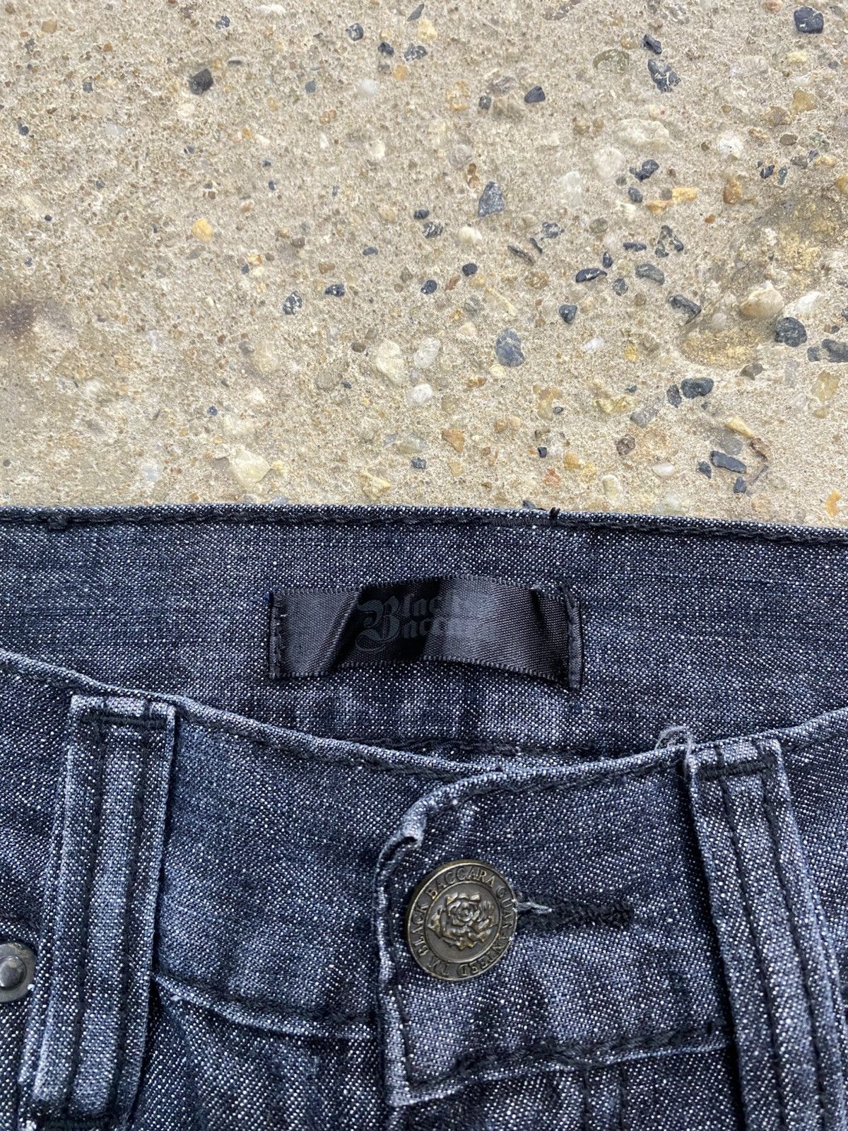 Japanese Brand Black baccara side laced jeans wash Size US 29 - 3 Thumbnail