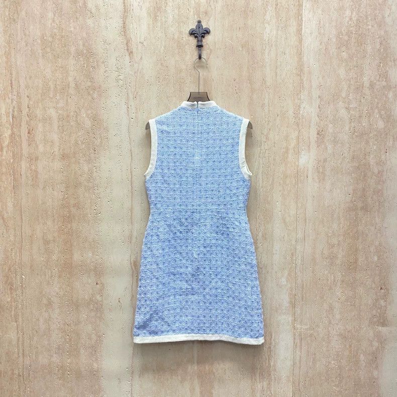 Gucci Gucci Light blue tweed woven small fragrance style dress 25 Size M / US 6-8 / IT 42-44 - 2 Thumbnail
