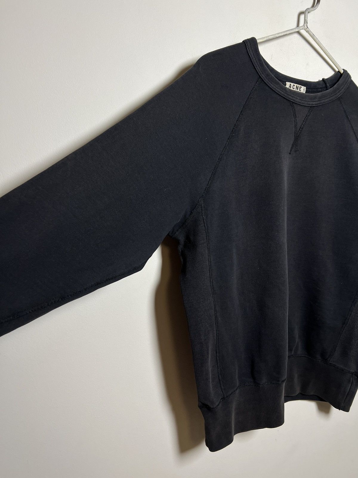 Acne Studios acne y2k washed black crewneck sweatshirt s-m Size US M / EU 48-50 / 2 - 6 Thumbnail
