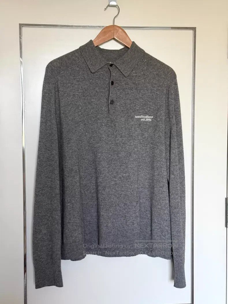 Acne Studios Acne Studios Wool long-sleeve polo shirt, gray Size S / US 4 / IT 40 - 1 Thumbnail