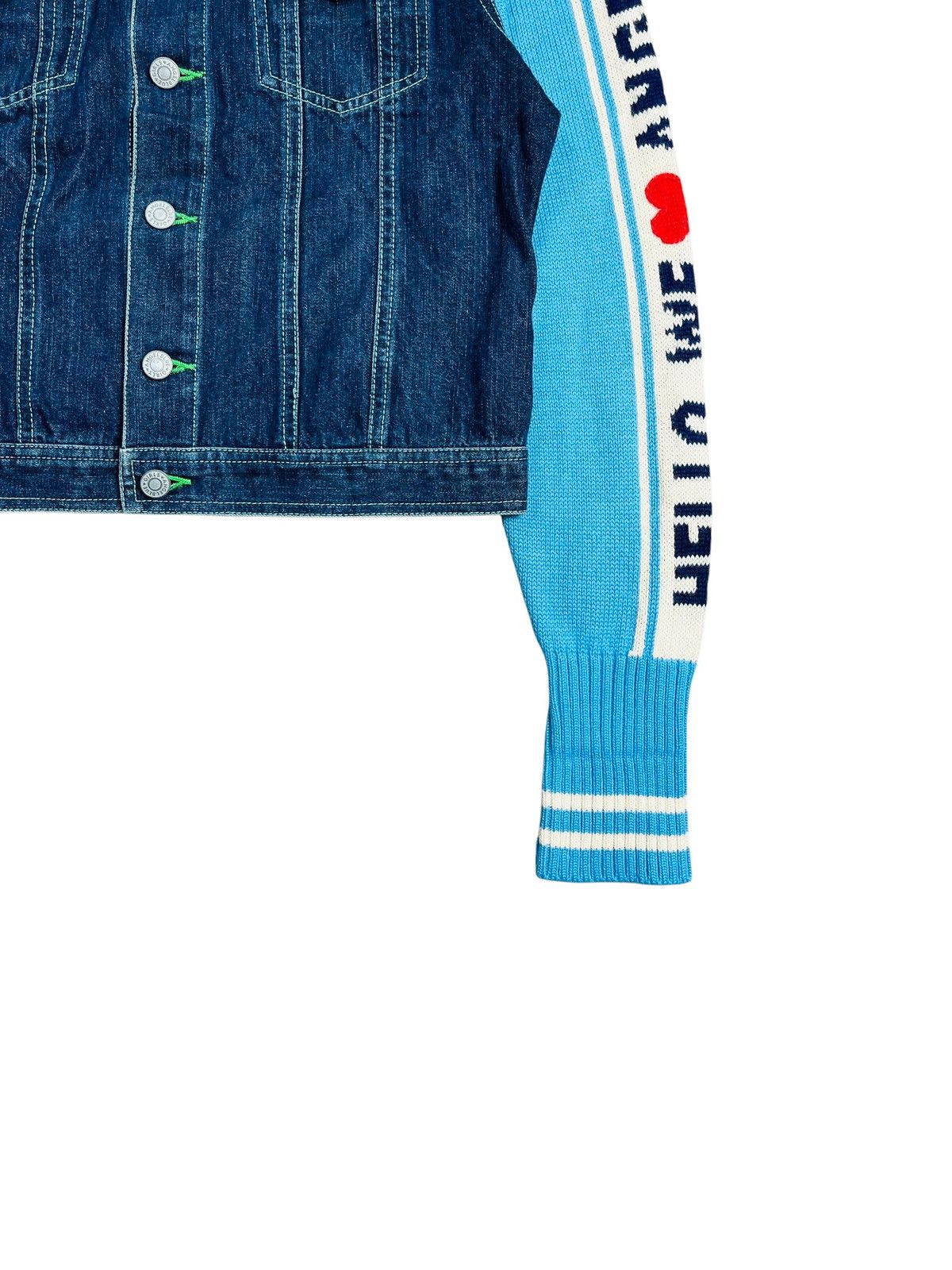 Angel Blue 2000s Angel Blue Iconic Mascots Chunky Knitted Denim Jacket Size US M / EU 48-50 / 2 - 4 Thumbnail