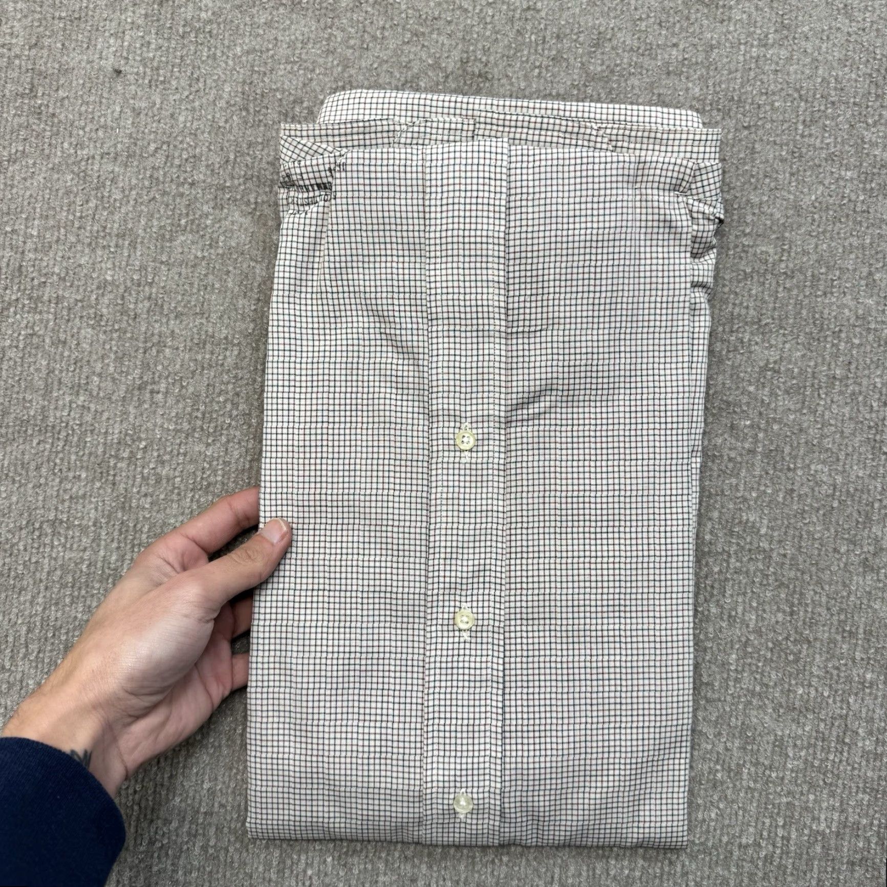 Vintage VINTAGE Norman Dress Shirt Mens Button-Down Check Stripe 15.5 White NOS Size 42R - 4 Thumbnail