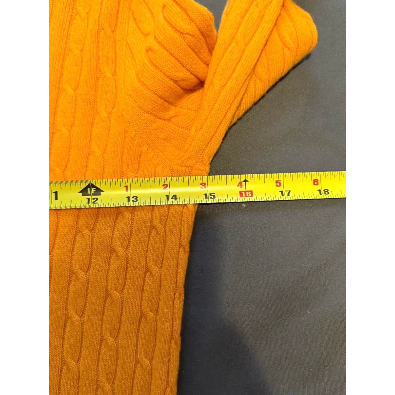 J.Crew VINTAGE J.CREW Women's Sweater Turtleneck Cable-Knit Wool Cashmere Size XS Orange Ribbed Fall Winter Size XS / US 0-2 / IT 36-38 - 3 Thumbnail