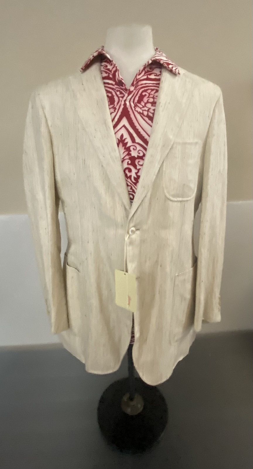 Brioni Brioni 🇮🇹 stone silk-linen 2 Btn 007 safari leisure jkt NWT Size 40R - 5 Thumbnail