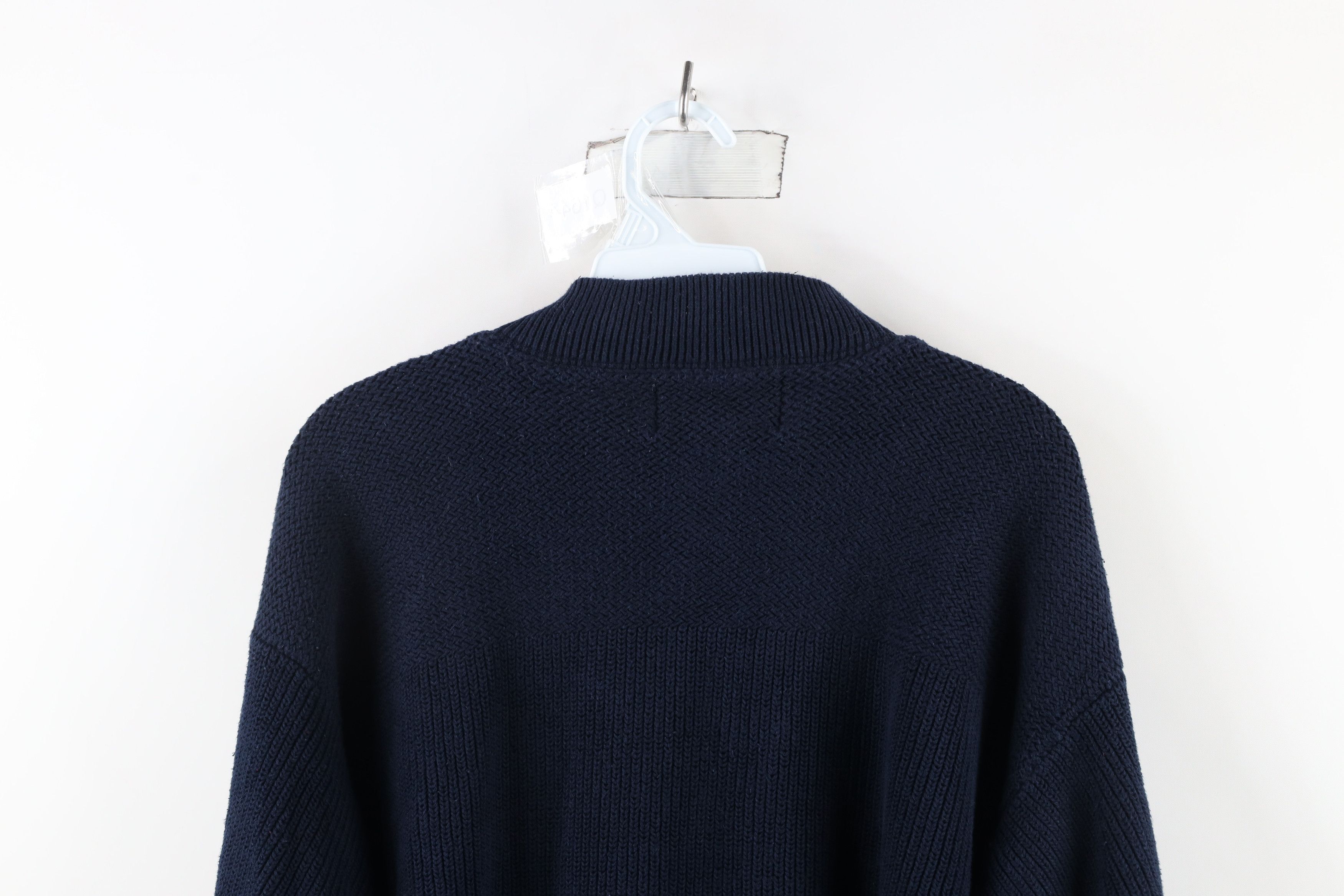 Vintage Vintage 90s Streetwear Ribbed Knit Henley Sweater Blue Size US M / EU 48-50 / 2 - 9 Thumbnail