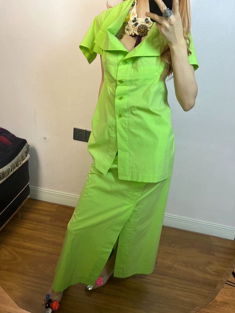 Issey Miyake Issey Miyake Fruit green short-sleeved shirt Size M / US 6-8 / IT 42-44 - 7 Thumbnail