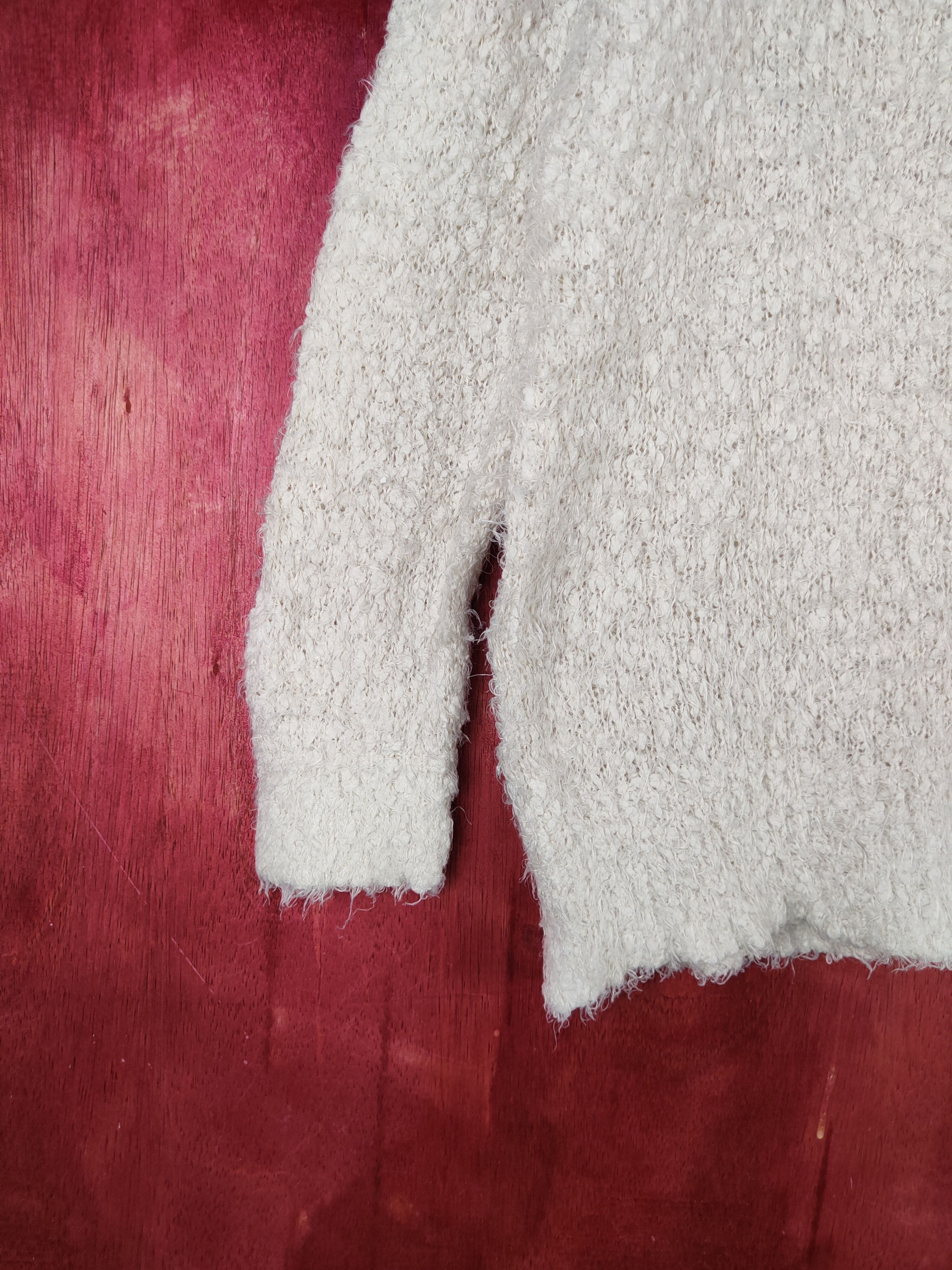Homespun Knitwear Sugar Spoon Cream Shag Shaggy Fur Mohair Knitwear #S2064 Size S / US 4 / IT 40 - 4 Thumbnail