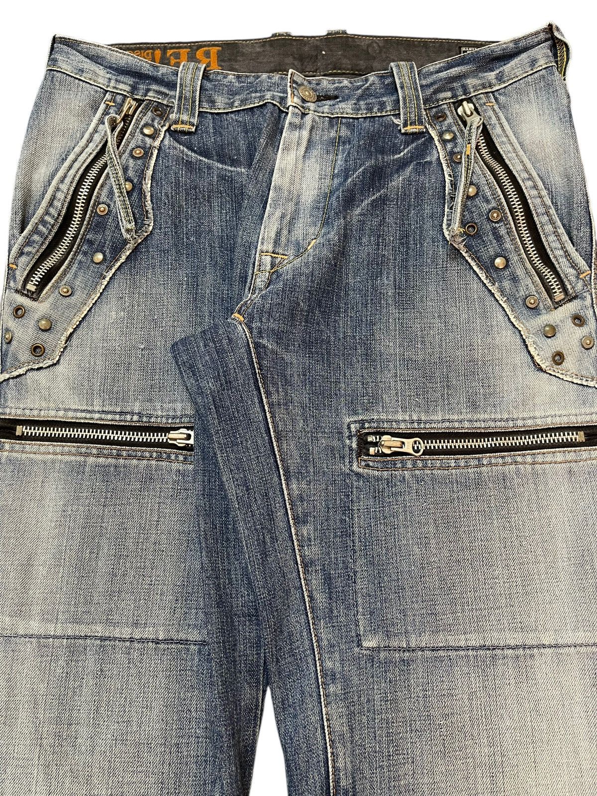 Hysteric Glamour Vintage Japanese Bartack Studded Zipper Avant Garde Jeans Size US 32 / EU 48 - 4 Thumbnail
